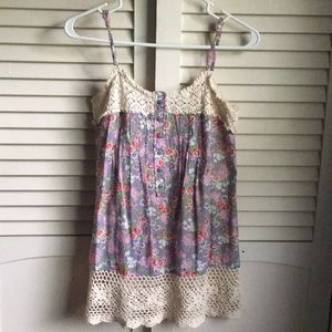 Floral and Lace Tank Top